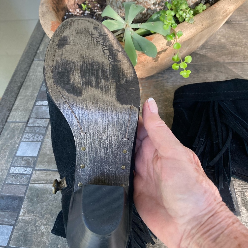 Sam Edelman Black Suede Fringed booties - Picture 6 of 6